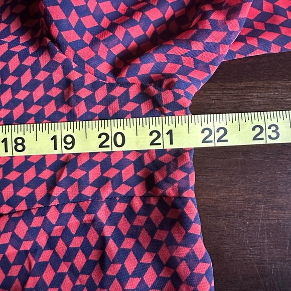 Michael Kors Red and Black Geometric Blouse (910) - Picture 3 of 11